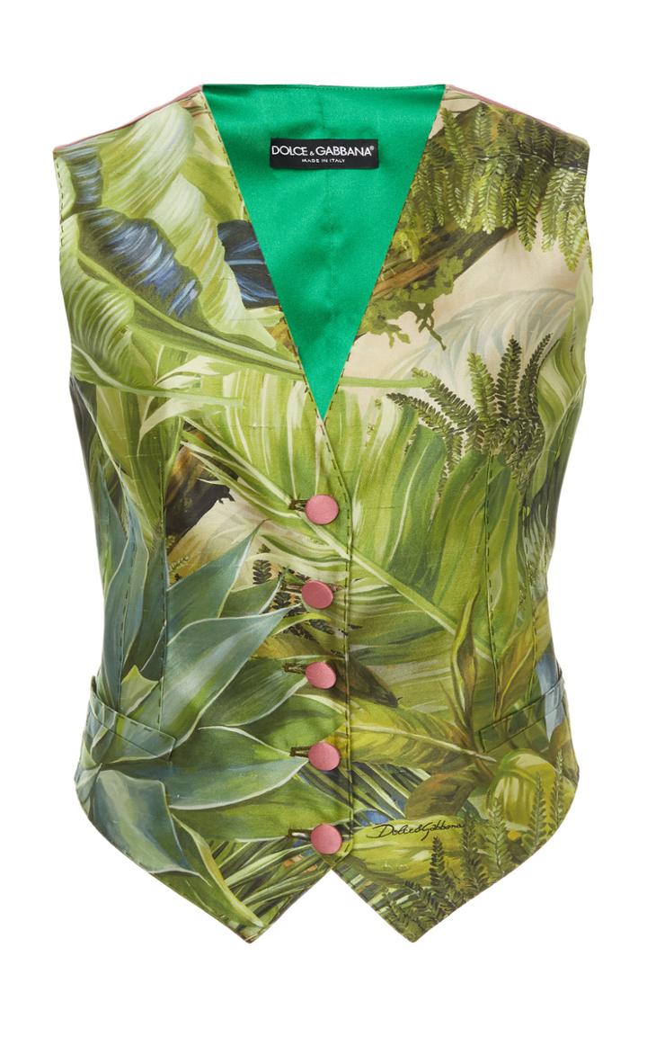 Moda Operandi Dolce & Gabbana Jungle-printed Satin Vest Size: 36