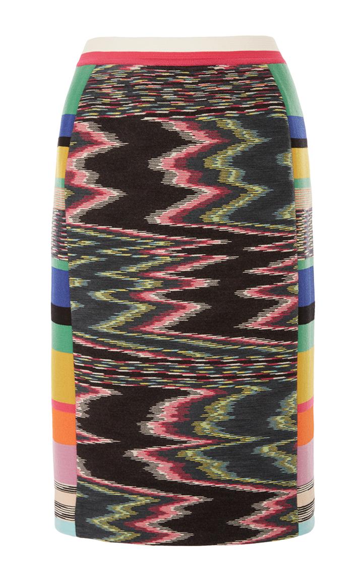 Missoni Flamed Wool Pencil Skirt