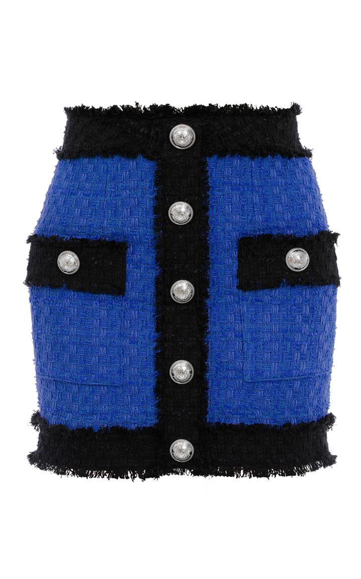 Moda Operandi Balmain Contrast-trim Tweed Mini Skirt Size: 34