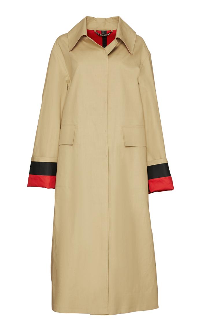 Burberry Seam-sealed Car Coat With Red Cuffs
