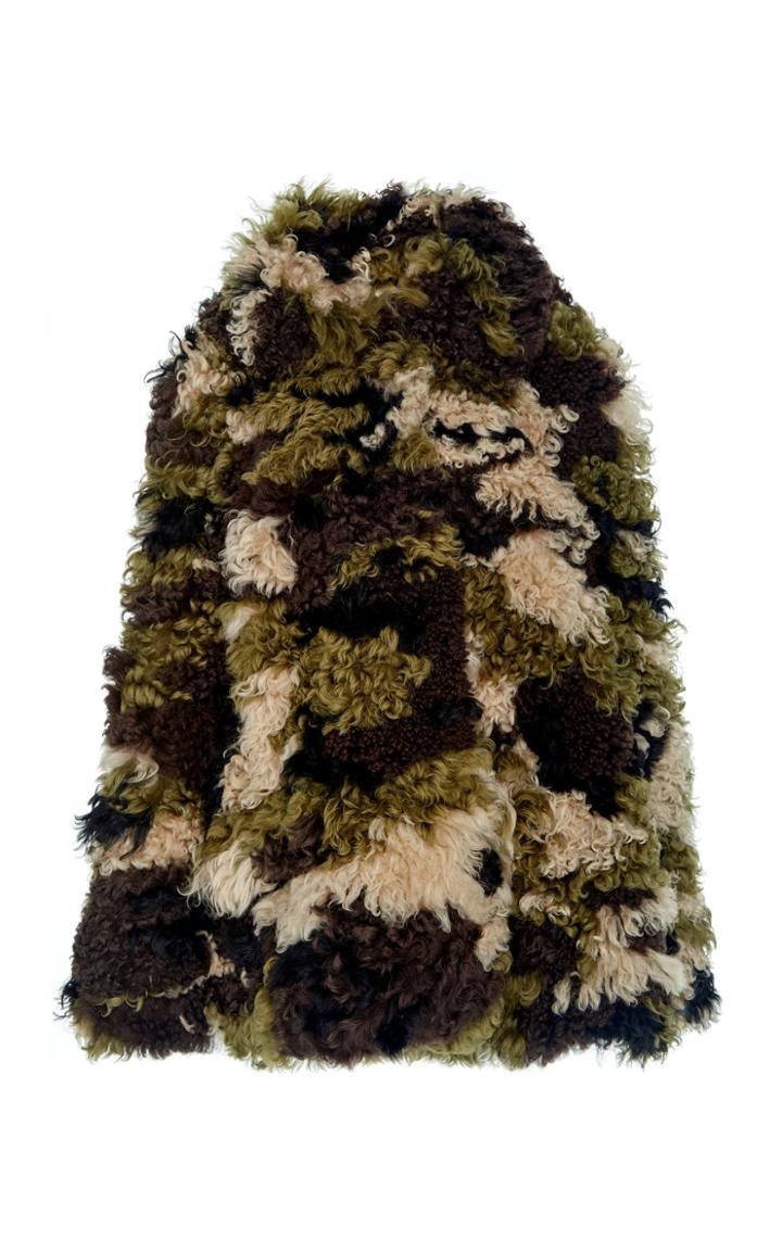 Miu Miu Shearling Camouflage Cape