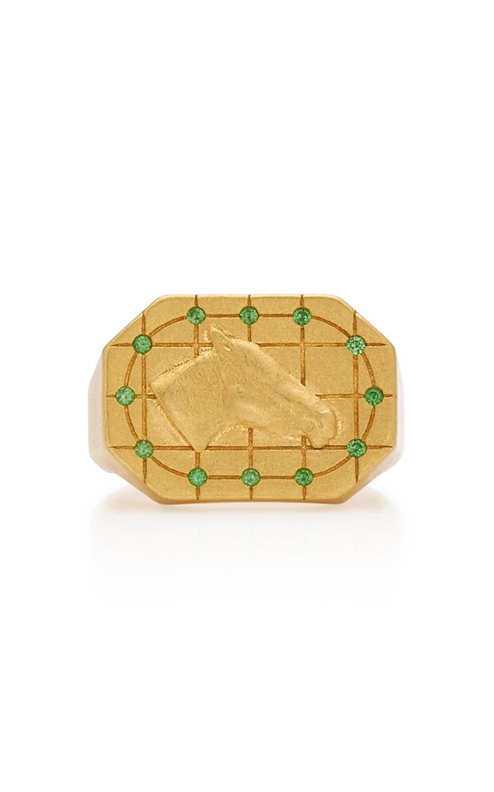 Tenet Jewelry Horse Grid Ii Gold Signet Ring