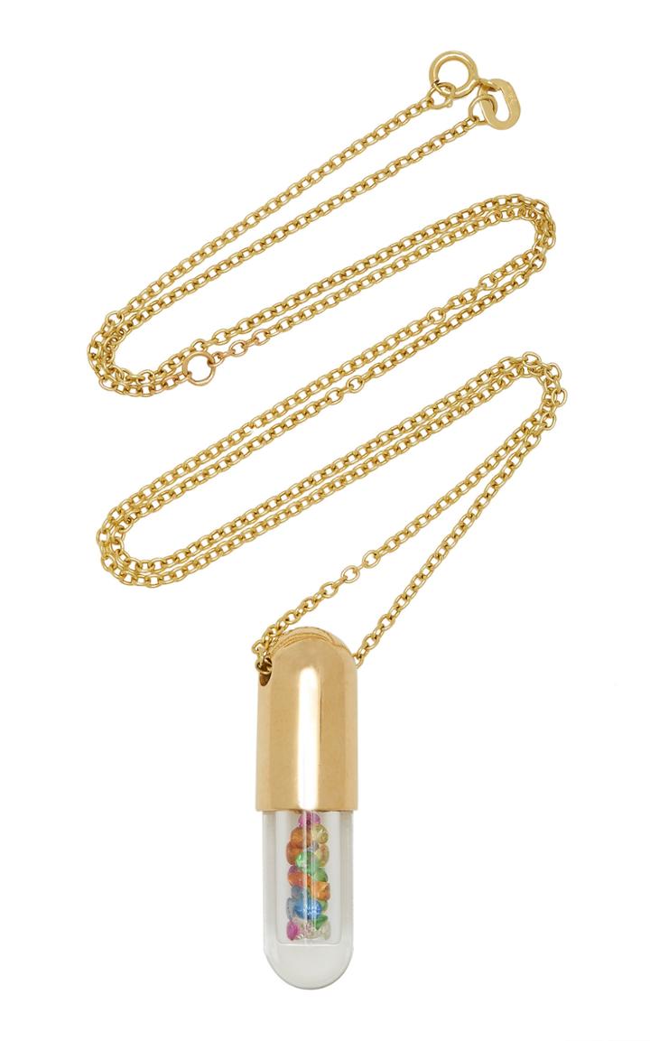 Robinson Pelham 9k Gold Sapphire Garnet Tsavorite And Diamond Necklace
