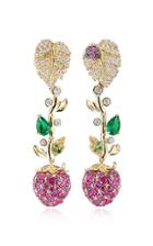Anabela Chan Strawberry Vine 18k Gold Multi-stone Drop Earrings