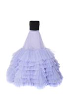 Christian Siriano Strapless Tulle Tiered Ball Gown