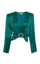 Attico Satin Curved Hem Blouse