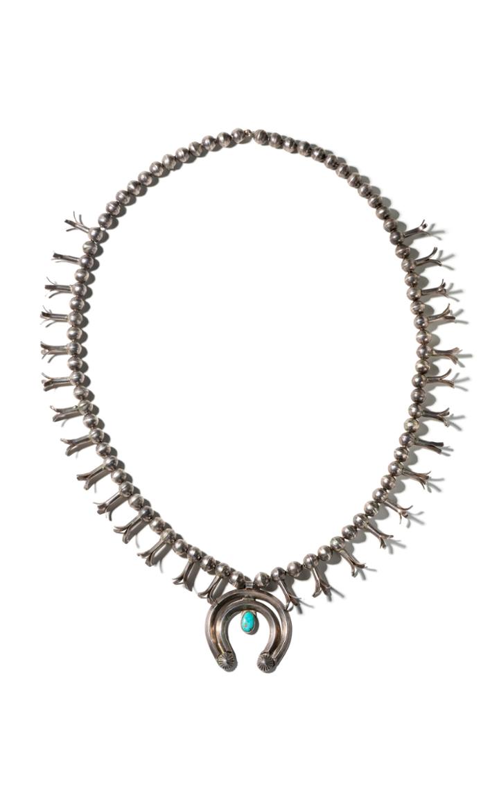 Moda Operandi Windsor Jewelers Vintage Silver & Oval Turquoise Necklace