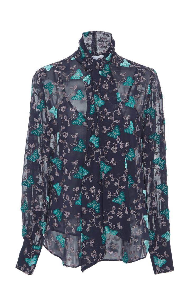 Luisa Beccaria Long Sleeve Butterfly Blouse