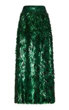 Dolce & Gabbana Metallic Shag Paillette Midi Skirt