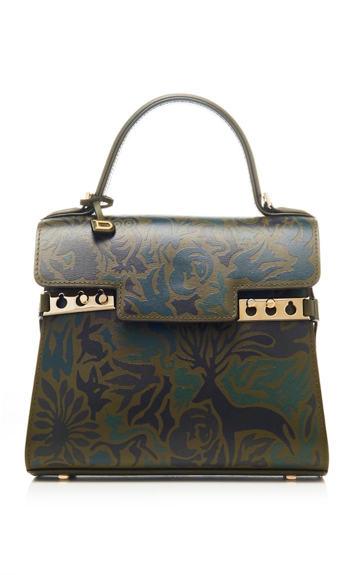 Moda Operandi Delvaux Tempte Pm Hide And Seek Printed Calf Leather Top Handle Bag