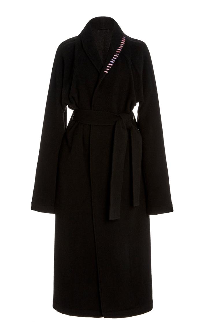 Moda Operandi The Elder Statesman Whipstitch Woven Cashmere Overcoat