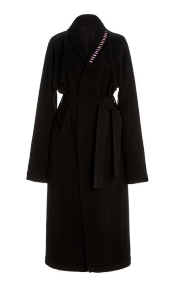 Moda Operandi The Elder Statesman Whipstitch Woven Cashmere Overcoat
