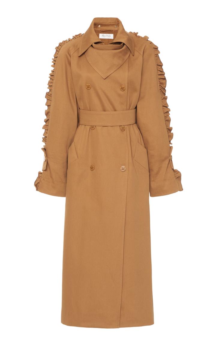 Max Mara Baccara Belted Cotton Twill Coat