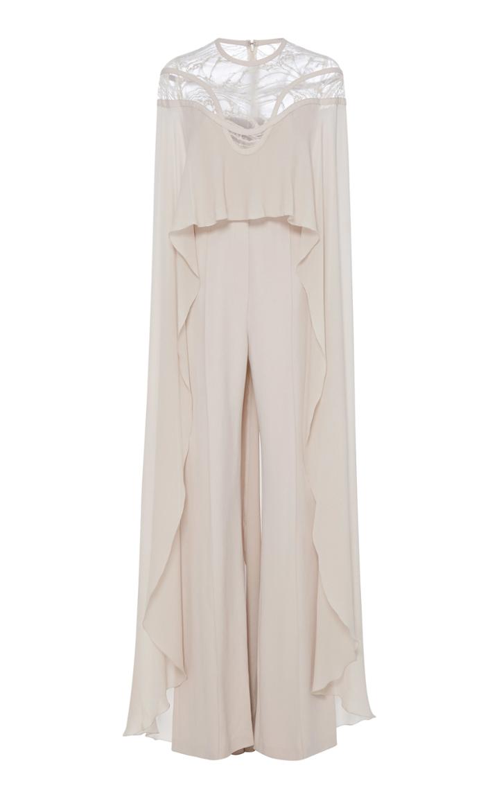 Elie Saab Cape Silk Jumpsuit