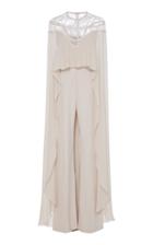 Elie Saab Cape Silk Jumpsuit