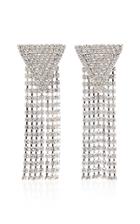 Alessandra Rich Fringed Silver-tone Crystal Earrings