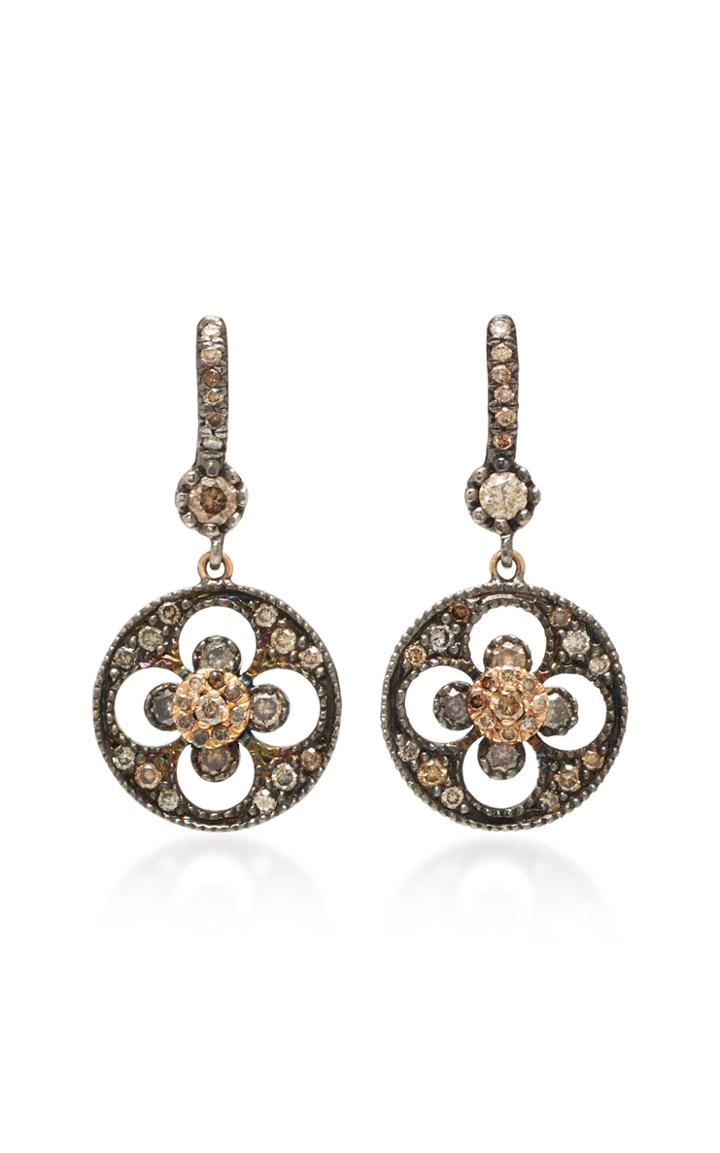 Montse Esteve 18k Gold, Oxidized Silver And Diamond Earrings