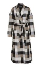 Co Checkered Wrap Coat