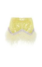 Moda Operandi Attico Embellished Feather-trimmed Crepe Skirt Size: 38