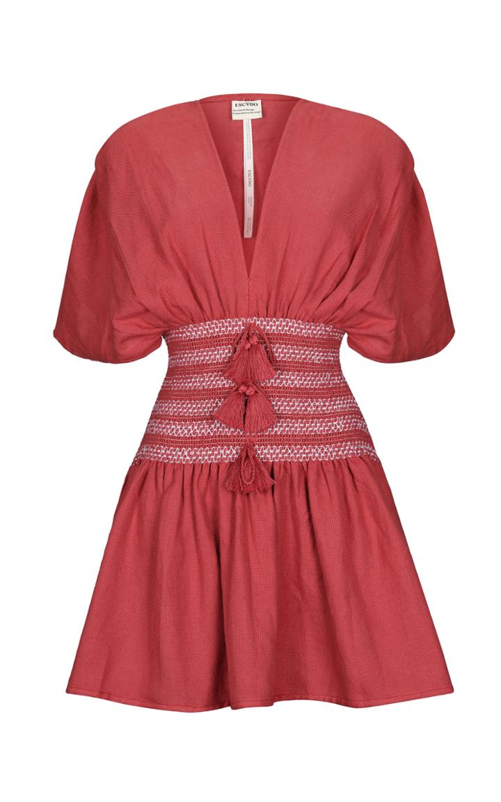 Moda Operandi Escvdo Sara Handwoven Cotton Mini Dress