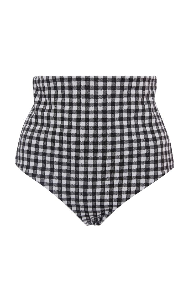 Mara Hoffman Plaid Lydia High Waisted Bikini Bottom