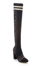 Tabitha Simmons Irina Embroidered Over-the-knee Knit Boots