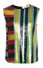 Diane Von Furstenberg Saxon Stripe Shell Top