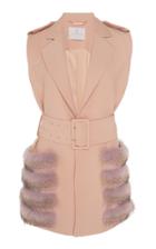 Ralph & Russo Sleeveless Fox Fur Trench Gilet