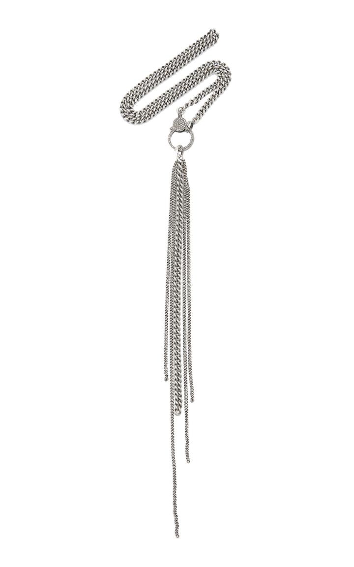 Sheryl Lowe Fringed Sterling Silver Diamond Necklace