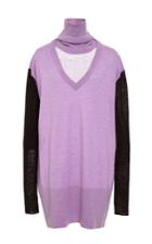 Tome Lilac Color Block Merino Wool Sweater
