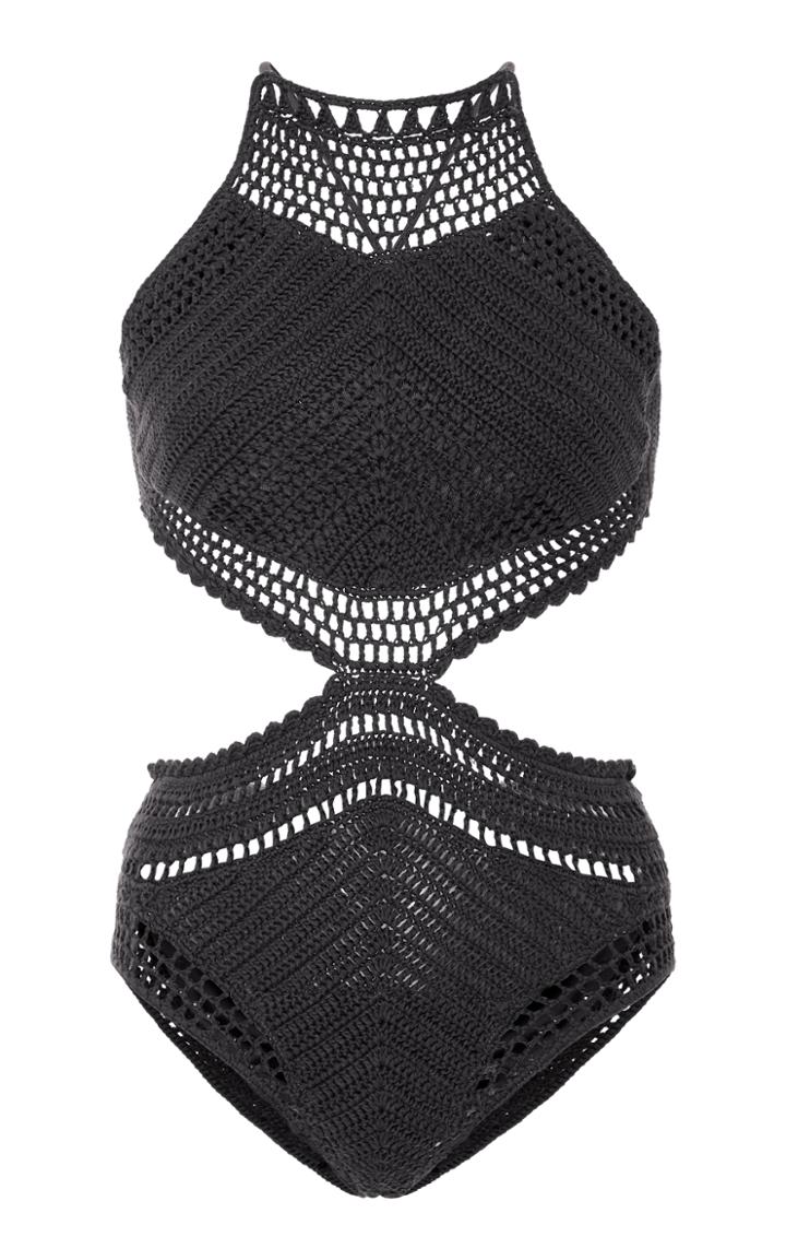 Suboo Crocheted Halter One-piece Swimsuit