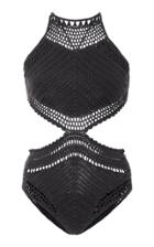 Suboo Crocheted Halter One-piece Swimsuit