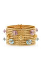 Moda Operandi Eleuteri One Of A Kind Woven Gold Detailed Chain Bracelet Embellished