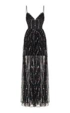 Rasario Sleeveless Sequined Tulle Gown