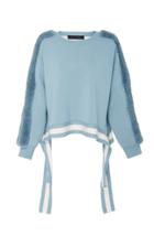 Sally Lapointe Fur Detail Merino-blend Sweatshirt