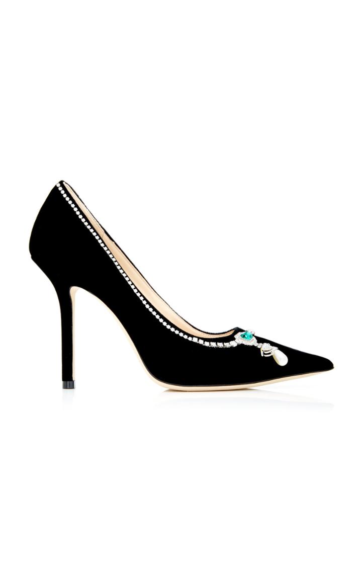 Jimmy Choo Love Embellished Velvet Pumps