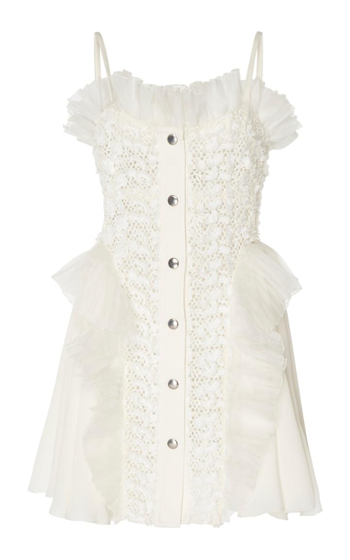 Giambattista Valli Lace Chiffon Sleeveless Mini Dress