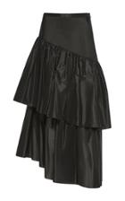 Isa Arfen Silk Taffeta Asymmetric Tiered Skirt