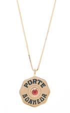 Marlo Laz Enamel Porte Bonheur Coin Necklace