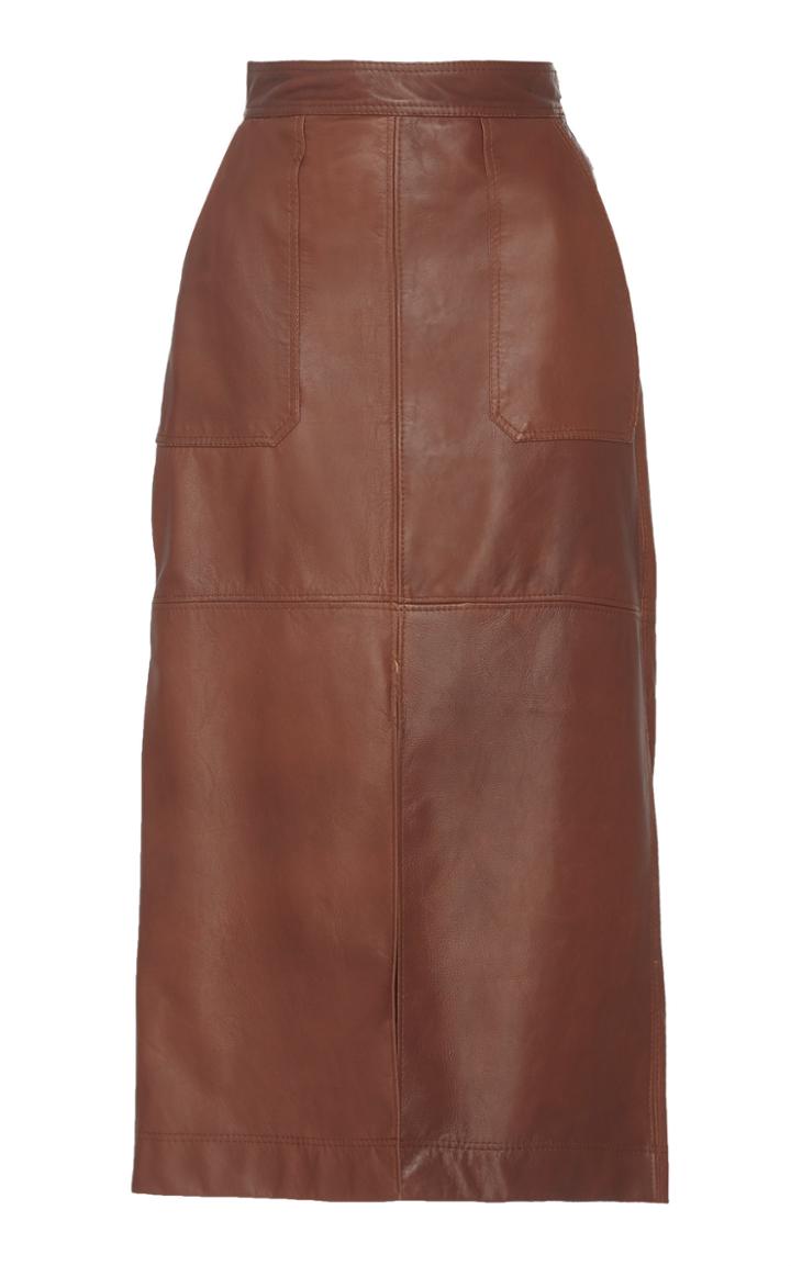Johanna Ortiz Cabo Corriente Vegan Leather Pencil Skirt
