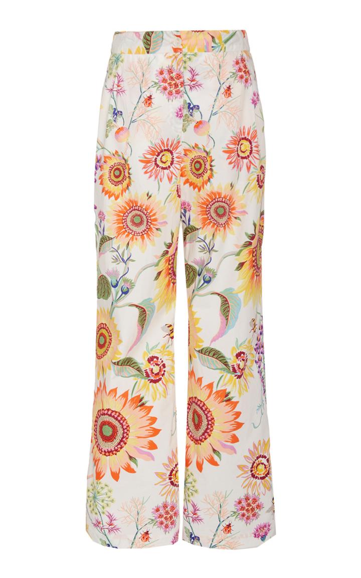 Banjanan Mila Printed Cotton Cropped Wide-leg Pants