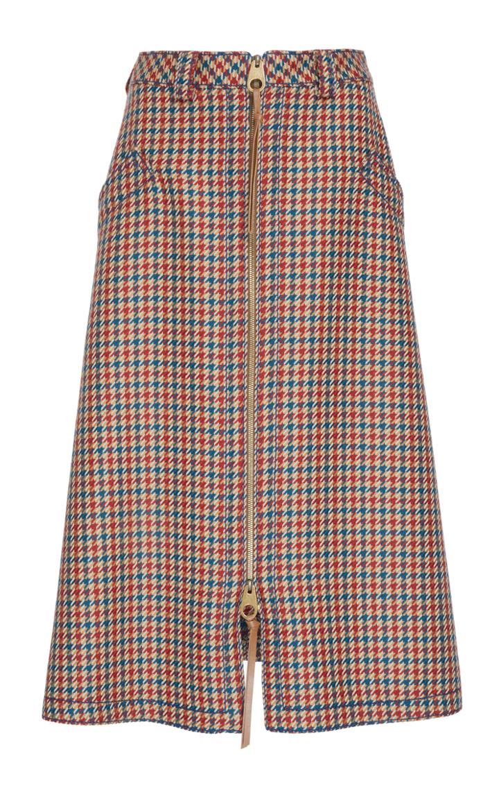 Agnona Checkered Midi Skirt