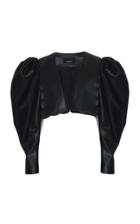 Moda Operandi Anouki Puff Sleeve Puritan Collar Cropped Blazer