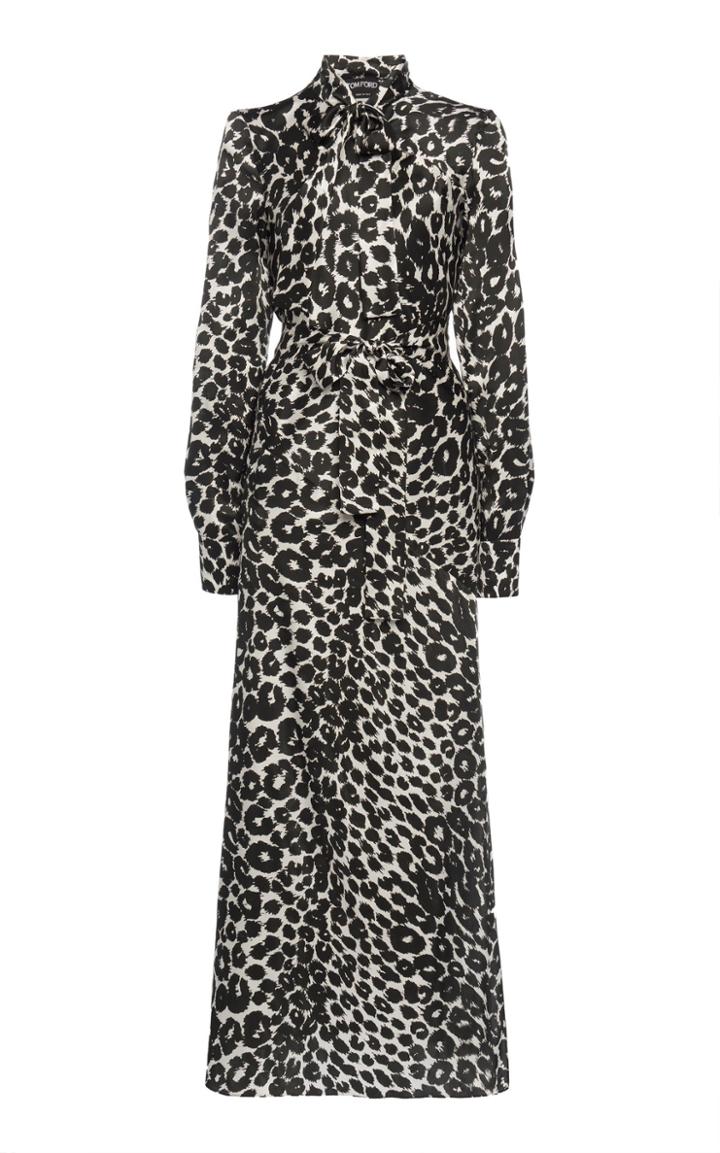 Moda Operandi Tom Ford Leopard Printed Silk-satin Midi Dress