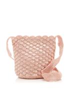 Verdi Design Seashell Weave Metal Mochlia Bag In Satin