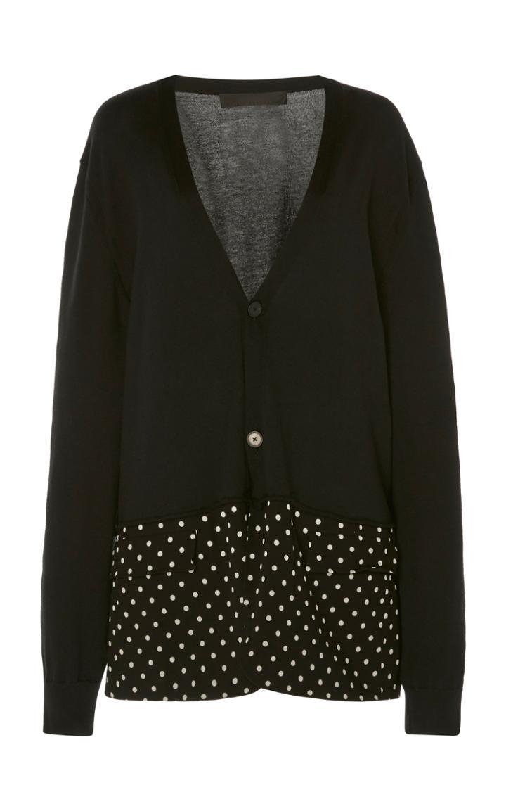 Moda Operandi Haider Ackermann Paneled Polka-dot Knit Sweater Size: Xs