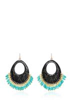 Ashley Pittman Vuka Horn Bronze And Turquoise Earrings