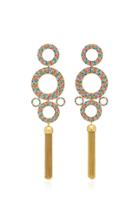 Joanna Laura Constantine Rainbow Grommets Gold-plated Brass And Cubic Zirconia Statement Earrings