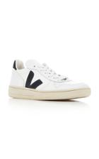 Veja V10 Extra White And Black Leather Sneakers