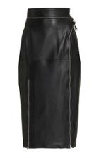 Moda Operandi Boyarovskaya Zip-detailed Cutout Leather Midi Skirt